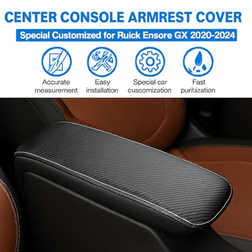 Center Console Cover for 2020 2021 2022 2023 2024 Buick Encore GX Accessories Armrest Cover Anti (24)Encore GX|Carbon Pattern,Regular)