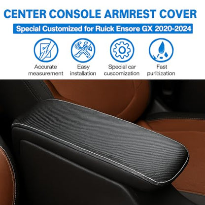 Center Console Cover for 2020 2021 2022 2023 2024 Buick Encore GX Accessories Armrest Cover Anti (24)Encore GX|Carbon Pattern,Regular)