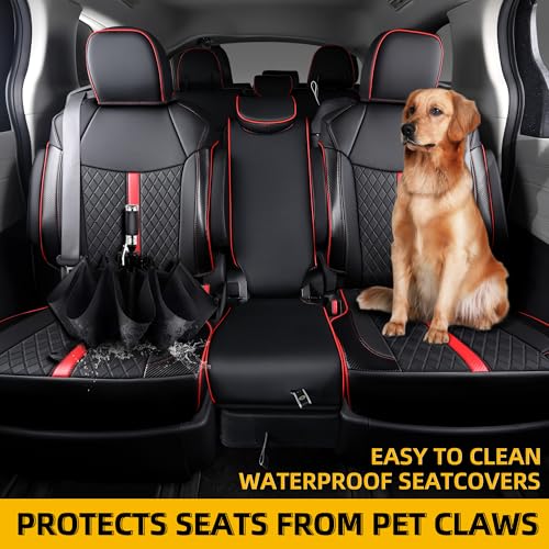 Custom Sienna Seat Covers for 2021 (Black with red Luxe / 8-Seat)