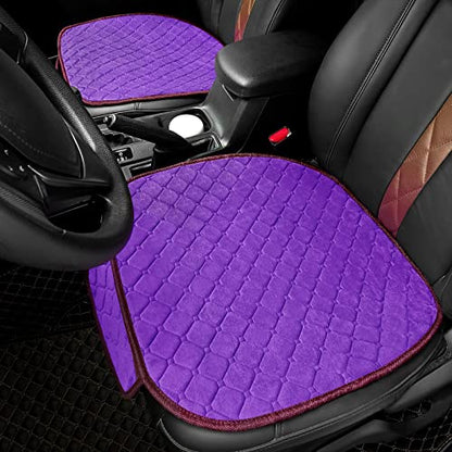 Comfortable Car Seat Covers Universal Front Seat Coves for Car Accessories with Storage Pockets (Purple)