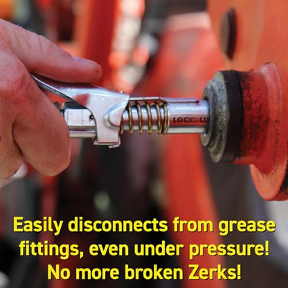 Locking Grease Gun Coupler (NPT With Spare Rebuild Kit)