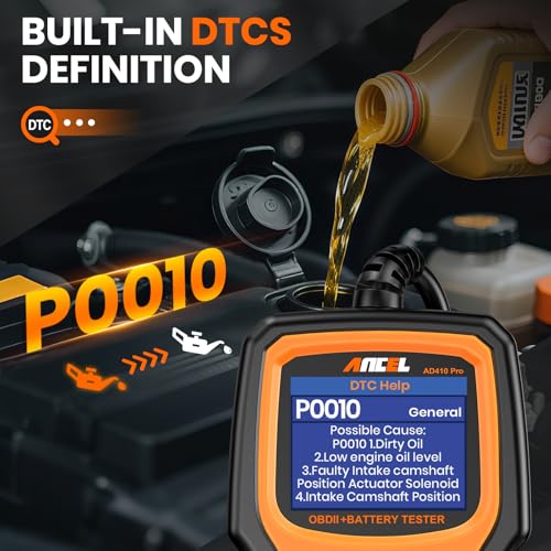 AD410 PRO OBD2 Scanner and Battery Tester (yellow)