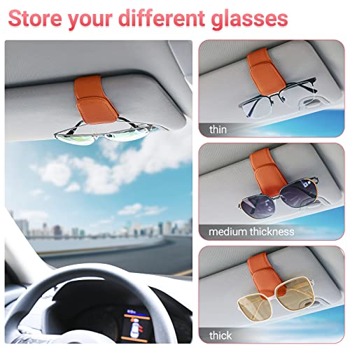 Sunglass Holder for Car Sun Visor Sunglasses Clip Car accessories (Orange)