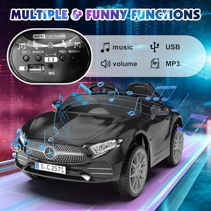12V Kids Ride On Car with 2.4G Remote Control (Sc-black)