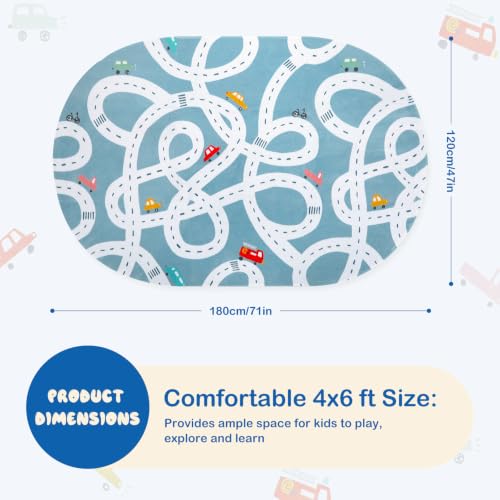 Large Kids Playroom Rug (Blue / 4'x6')