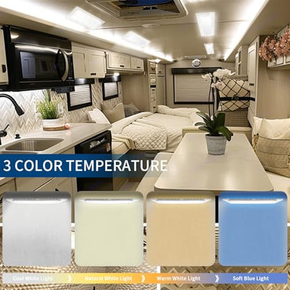 RV Dimmable Lights Interior 1800 LM (2-Pack (dimmable-4 Color))