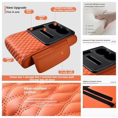 Center Console Cover Organizer (Water Ripple / rose-tinted)