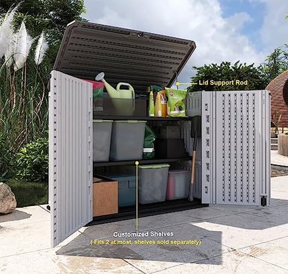 Outdoor Storage Shed (35 Cu.ft Off White Shed-04D)