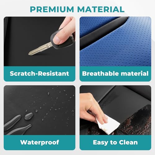 Universal Car Seat Covers for SUVs Sedans Trucks BlackBlue (BlackBlue / Full-Set)