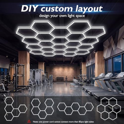 Hexagon Garage Lights 22 Girds (22-Girds / Non-Dimmable)