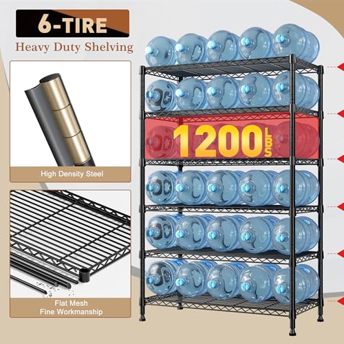 71" H 6 Tier Heavy Duty Wire Shelving (6 Tier-14"D x 29"W x 71"H)
