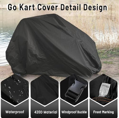 Go Kart Cover for Coleman KT196 GO Kart Covers 420D Waterproof Heavy Duty (Small-67"*47"x 46")