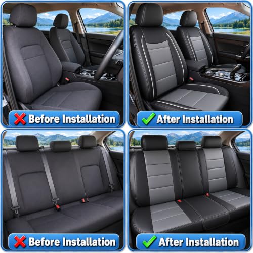 Car Seat Covers 5 Seats Set for Kia K5 2021 (#018 Black&Gray / 18. K5 2021-2026-5 Seat Covers Full Set)