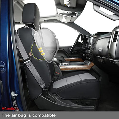 Custom Fit Seat Covers for 2019 (A ( 2019-2024 Crew Cab) / Black & Gray)