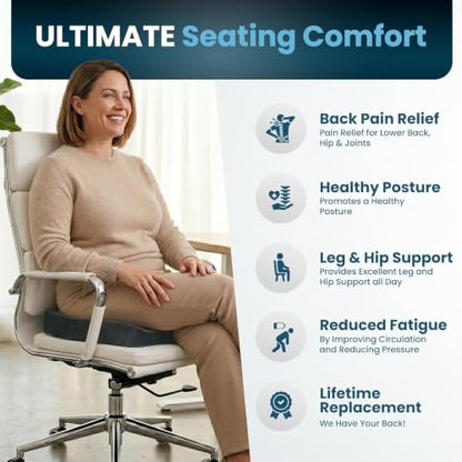 Extra Large Gel & Memory Foam Seat Cushion (Charcoal / X-Large)