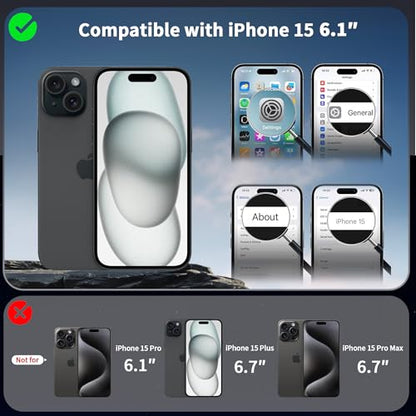 Magnetic Case for iPhone 15 with Stand (6.1" (for iPhone 15) / Light Gray)