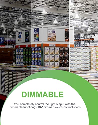 240W/200W/150W UFO LED High Bay Light, UL Listed 5000K Daylight 33600LM, 0-10V Dimmable, AC100-277V, IP65 Waterproof Commercial Bay Lighting Fixture for Warehouse Workshop(9 Pack) (240W)