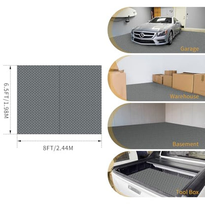 2Rolls 4x6.5FT Garage Floor Mat (2Rolls x 4 x 6.5FT / Grey Diamond)