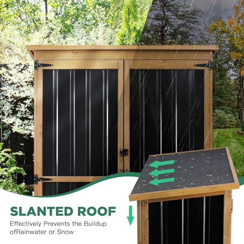 Outdoor Storage Cabinet Waterproof with Shelves (black / 46"L x 18"W x 68"H)