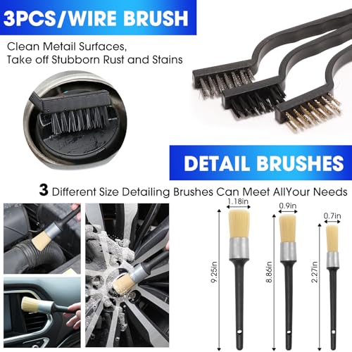 Car Cleaning Kit (Grey / 17PCS)