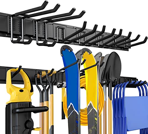 48" Garage Tool Organizer Wall Mount (48" Alloy Steel with 3 Panels & 7 Hooks)