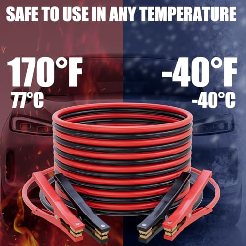 Heavy Duty Jumper Cables for Car Battery (8 Gauge （12FT）)