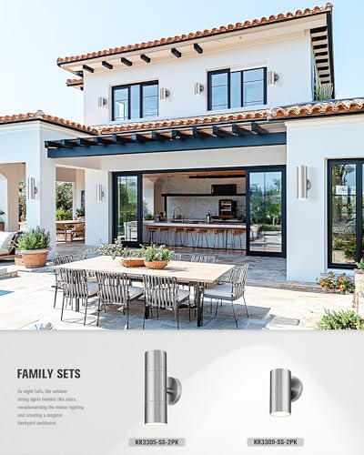 Stainless Steel Outdoor Wall Light (Stainless 2PK)
