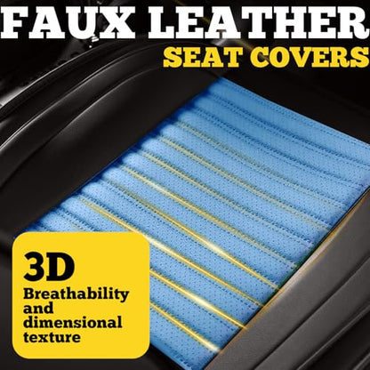 Front Car Seat Covers (Light blue-Black / Front)