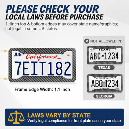 Carbon Fiber License Plate Frames (Carbon Fiber Wide)