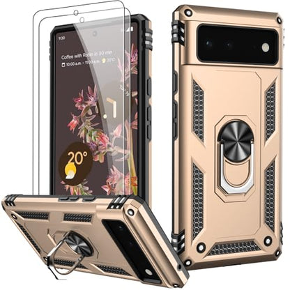 for Google Pixel 6A Case with Screen Protector (Yellow / Google Pixel 6A)