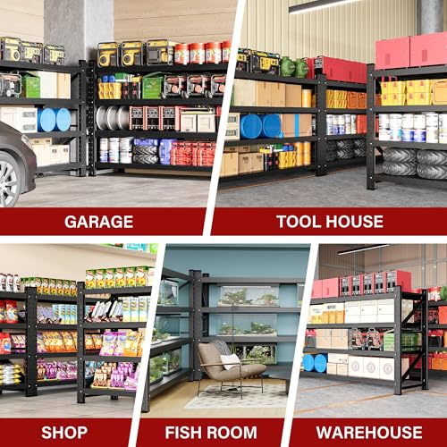 8000LBS Heavy Duty Garage Shelving Units (Matte Black / 68"Wx24"Dx63.5"H)