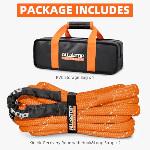 Kinetic Recovery Rope (1"x30',orange(reflective))