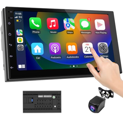 2 Din Car Radio with Wireless CarPlay & Android Auto (2+32G(With Backup Camera))