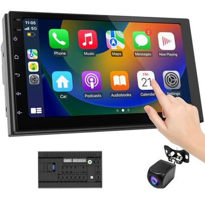 2 Din Car Radio with Wireless CarPlay & Android Auto (2+32G(With Backup Camera))