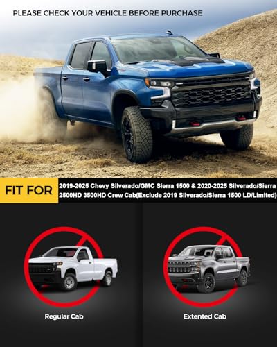 Running Boards & Steps Nerf Bars Fit for 2019 (19-25 Silverado 1500&20-25 2500 3500HD)
