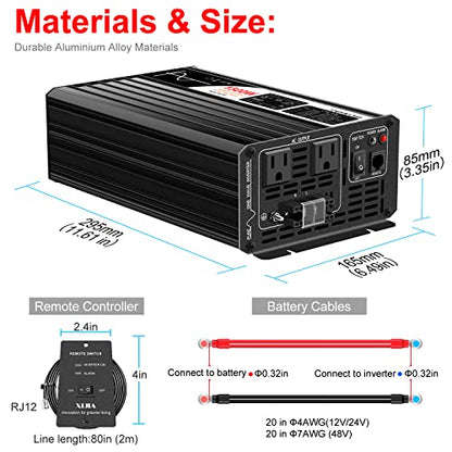 1500W Pure Sine Wave Inverter (24V 1500V （Bluetooth）)