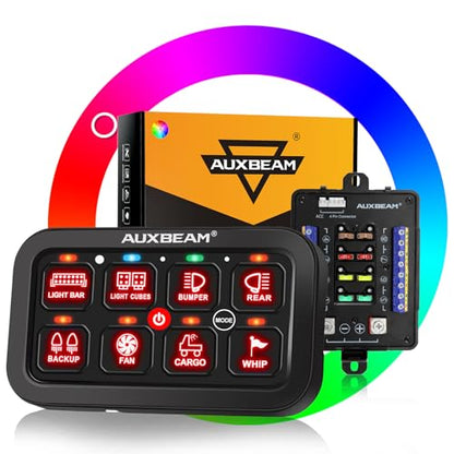 RB80 RGB 8 Gang Switch Panel w (8 Gang (2-Sided Outlet) / RGB (No APP))