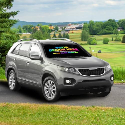 Custom Windshield Sun Shade Umbrella Foldable Personalized Sunshade (Custom 1)