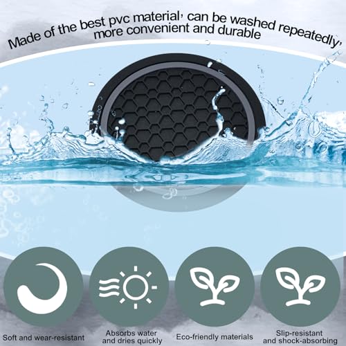 4PCS Car Cup Holder Coasters (Black/Gray)