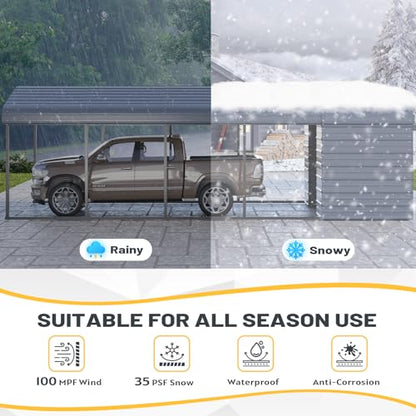 10x25 FT Carport Storage Shed 2