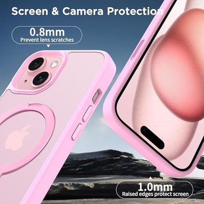 Magnetic Case for iPhone 15 with Stand (6.1" (for iPhone 15) / Pink)
