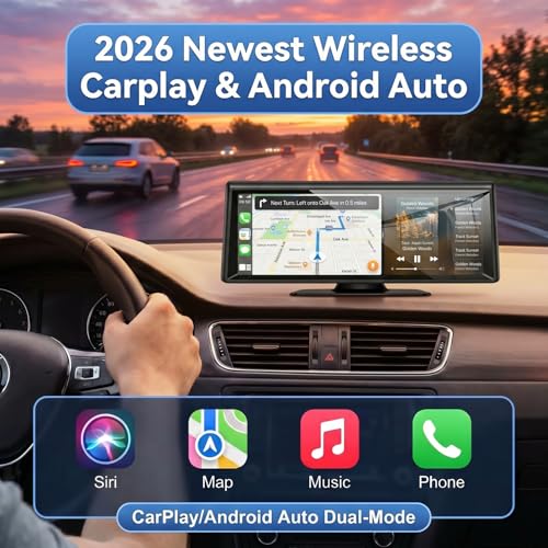 8.1" Wireless CarPlay Screen with 2K Dash Cam & 1080P Backup Camera (8.1 Inch CarPlay)