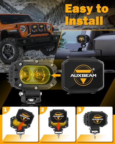 R4 Series 4 Inch LED Square Black Protective Pod Light Covers (4 inch Black Cover)
