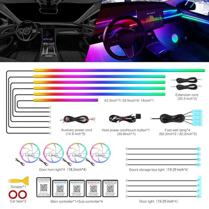 Dreamcolor Acrylic Interior Car LED Strip Light with Wireless APP (Dreamcolor 22 in 1)