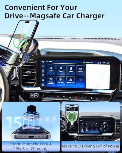 Car Phone Holder for 2022 (Silverado 1500/GMC Sierra 1500 2022-2026 / Magsafe+ Wireless Charger)