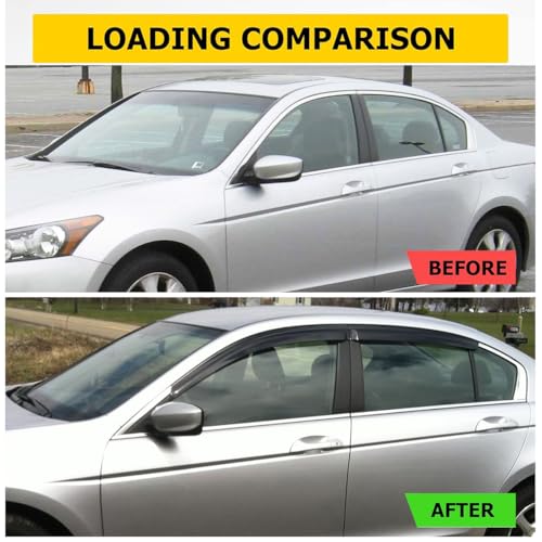 Window Visors Rain Guards for 2008 (For 2008-2012 Accord Sedan)