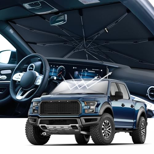 2026 Upgrade] FLORICH Windshield Sunshade Umbrella Foldable Car Windshield Sun Shade Cover (Large(61" L x 33" W))