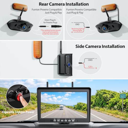 4 Camera Wireless RV Backup Camera System for Furrion Pre (10.1"-4 Cam)