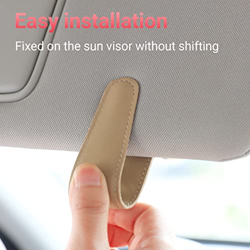 Sunglass Holder for Car Sun Visor Sunglasses Clip Car accessories (Beige)