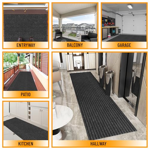 3x25 Hallway Runner Rug (Black / 2'7" x 25' (Runner))